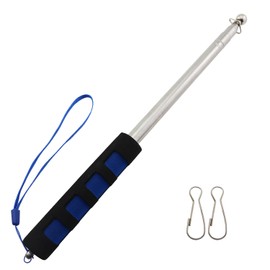 CTWHA Guided Tour Flagpole 1.6m Stainless Steel Telescopic Flagpole Whip Teaching Stick Teaching Stick Teaching Pole Blue Sponge Sleeve Handle for Teaching Pointing Pole Tour Guides Travel Agents
