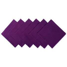 DII Solid Napkin Set Collection, 20x20, Eggplant, 6 Piece