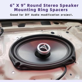 BUHBIMK 6X9 Universal Plastic Vehicle Speaker Spacer Ring Adapter, 6" x 9" Inch Car Speaker Beveled Spacer Mounting Bracket Adapter Speaker Mat, 1 Pair