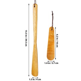 GLEAVI 2pcs Handle Wood Shoehorn： Wood Shoehorn Long and Short Shoe Horn Shoe Spoon Non Slip Shoe Lifter Lazy Shoes Aid Tool for Seniors Elderly Adults Shoe Horns for Men Women-Kids