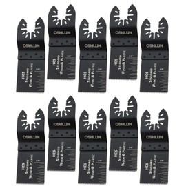 Oshlun MMC-0310 Standard HCS Oscillating Tool Blade with Quick-Fit Arbor for Standard and Quick Change Tools, 1-1/3-Inch, 10-Pack