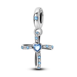 LNQOBU 925 Sterling Silver Charms for Bracelets Necklaces,5A Cubic Zirconias Evil Eye Dangle Beads Charms Jewelry Gift for Women (With one Spacer Beads Charms)