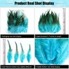 120pcs 5-7" Aqua Blue Feathers for Crafts，Saddle Hackle Feather，Rooster Feathers