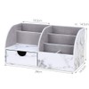 KINGFOM Pu Leather Desk Organizer Pen Pencil Holder Office Supplies