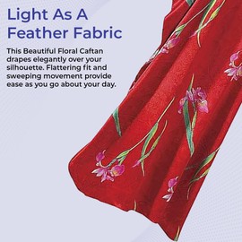 SAGEFINDS Beautiful Floral Caftan for Women | Ultimate Satin Comfort | Loungewear | Swimsuit Cover Up | Elegant Dress | One Size Fits Most Red