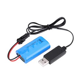Batería LiPo para coche a control remoto, 7.4 V 500 mAh, batería recargable mejorada con cable USB para WPL/Crawler/Military RC Car