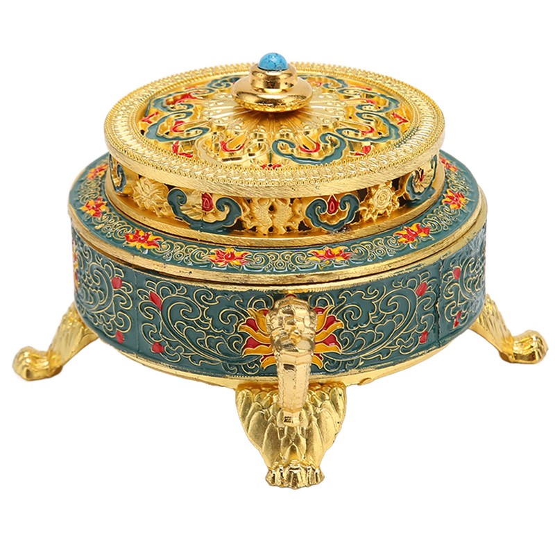 Trinket Incense Burner with Lid Handcraft Antique Polished Process for