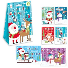Christmas School Cards Pack of 32 Kids & Teacher - Santa and Friends 4849