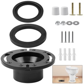RV Toilet Seal and 3" Socket Floor Flange Kit for Dometic 300 310 320 RV Toilets, Replacement Parts Kit 385345892 Flange, 385311658 Flush Ball Seal and 385311652 Base Seal Gasket, 3 in 1 Combo Kit