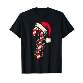 Christmas Candy Cane Santa Xmas Kids Toddler Youth Women Men T-Shirt