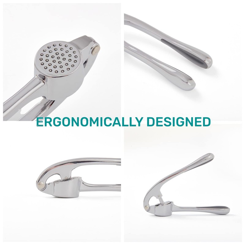 HiramWare Garlic Press, Premium Rust Proof Kitchen Garlic Mincer Crusher
