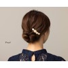 JewelVOX Hair Accessories, Flower & Pearl, Gold Frame, Hair Comb,