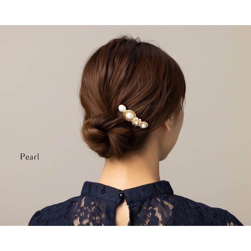 JewelVOX Hair Accessories, Flower & Pearl, Gold Frame, Hair Comb,