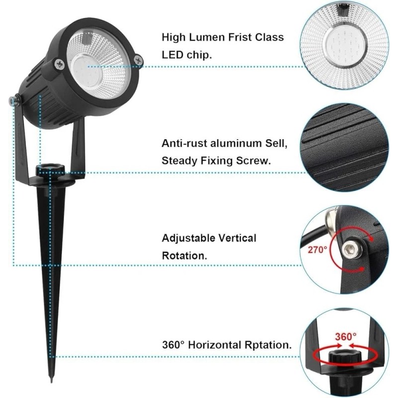 VOLISUN Spotlights Low Voltage Landscape ligths with Transformer Outdoor Uplights