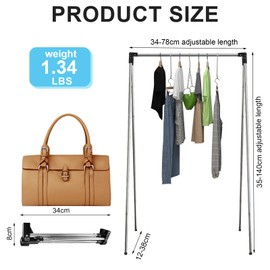 BOUFEIDA Foldable Clothes Rack, Portable, Extendable Clothes Rail, Sturdy Clothes Rack, Small Clothes Rail for Takeaway for Laundry at Home, Camping, Travel Outdoors