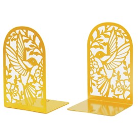 CNK Book Ends, Premium BookEnds for Bookend Shelves, Book Stopper Metal Book Ends for Home Office Heavy Books, Book Shelf Holder, Home Decorative, Book Stoppers, Book Holder Hummingbird Bookend Gold…