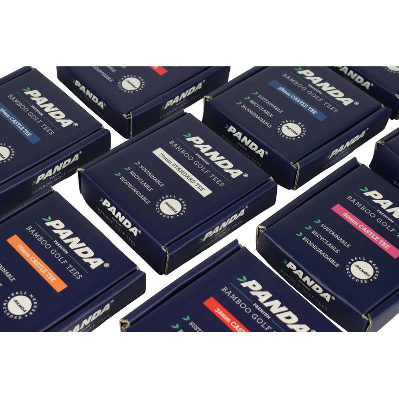 Panda Premium Bamboo Castle Golf Tees - 70mm Orange |