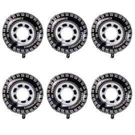 6pcs Large Wheel Balloons, 21.7 Inch Car Foil Balloons Race Car Tire Balloons Wheels Birthday Balloons for Men Birthday Party Decoration Supplies