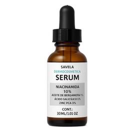 Serum, Suero Niacinamida 10%, Aceite de Bergamota 1%, Ácido Salicilico 1%, Zinc PCA 3%, Limpiador facial, Hidratante, Ilumina y unifica el tono de piel, Ideal para diferentes tipos de piel.