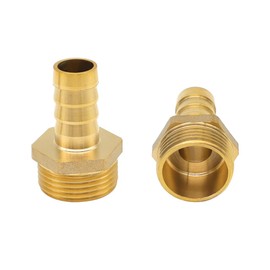 YDHfdc Pack of 2 Brass Hose Nozzle Hose Fitting 3/4 Inch 14 mm Outer Pipe Adapter for Water, Fuel and Air Lines Used