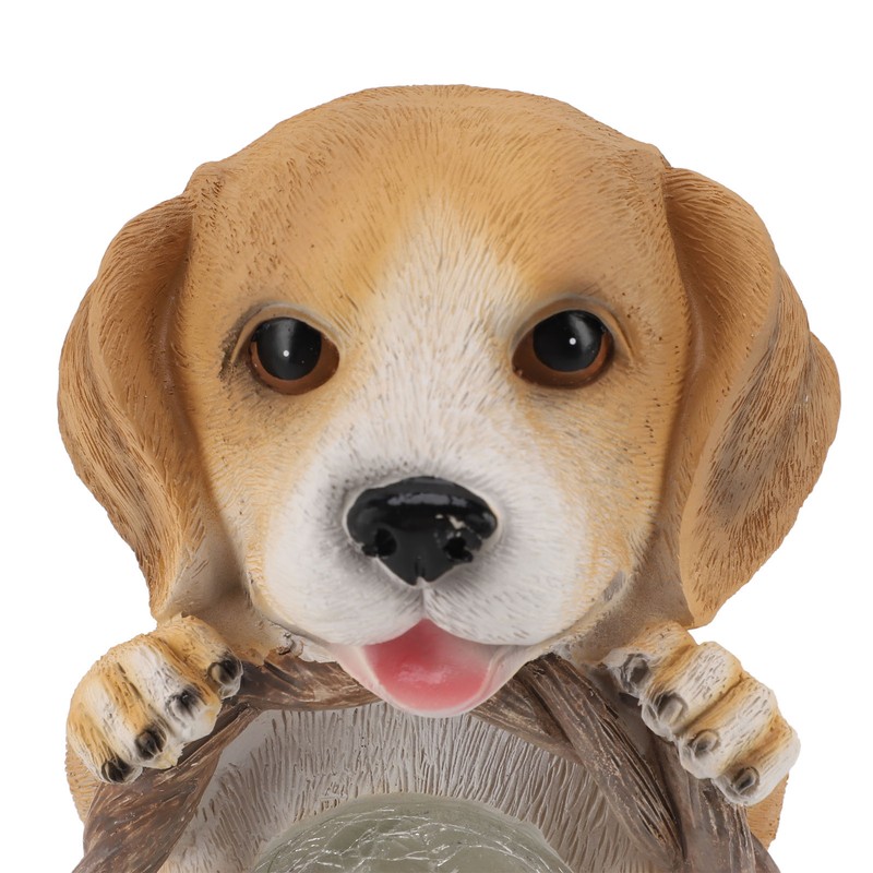 Solar Powered LED Light Dog Statue Decoration Solar Powered Puppy