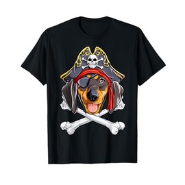 Dachshund Pirate T shirt Jolly Roger Flag Skull Crossbones T-Shirt