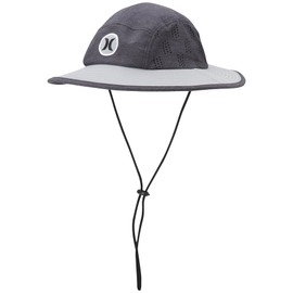 Hurley Men's Boonie Hat - Moisture Wicking Quick Dry Wide Brim Sun Hat for Outdoor, Fishing and Hiking (S-XL), Size Small-Medium, Black