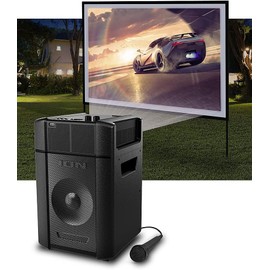 ION Projector Bluetooth 30-150" Battery Indoor-Outdoor-Karaoke-Speaker HDMI (Renewed)