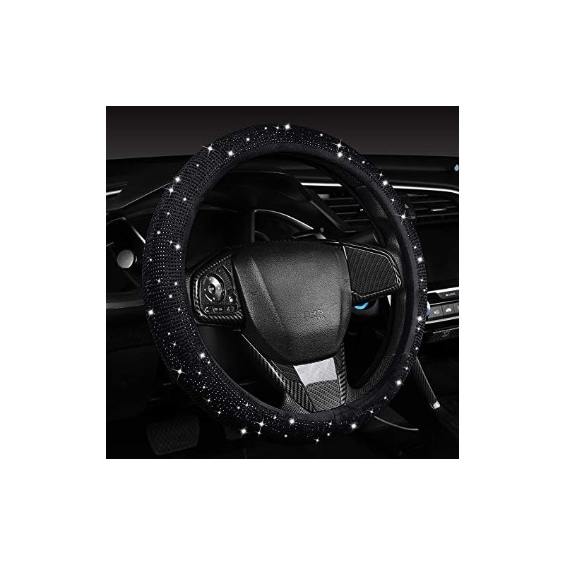 Car Auto - Funda brillante para volante con diamantes y