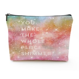 Shimmer Galaxy Color Makeup Bag Singer Merch Cosmetic Bag for Taylor Fans,Womens Birthday Gifts Mother's Day Nurse Gift Graduation Gift for Swiftes Music Lovers