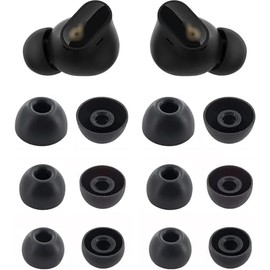 ALXCD Eartips Compatible with Studio Buds + Earbuds, S/M/L 3 Sizes 6 Pairs Soft Silicone Earbuds Tips Ear Tips Replacement, Compatible with Studio Buds + 6 Pairs Black