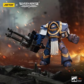 JOYTOY 1/18 Warhammer The Horus Heresy, Ultramarines Cataphractii Terminator Squad Terminator with Reaper Autocannon, 13 cm Collectible Figure, 15 Years and Above