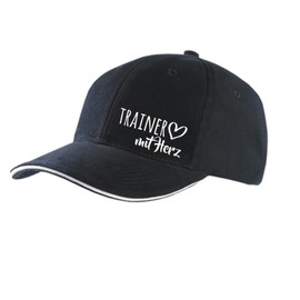 huuraa Cappy Hat Trainer with Heart Gift Unisex Cap Trainer Gift Idea, Black/Light Grey