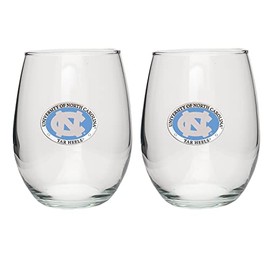 Heritage Pewter North Carolina Stemless Glass Goblets – Set of 2 | 15 OZ Goblet Wine Glasses | Expertly Crafted Pewter Glass