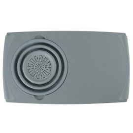 Dexas Over the Sink PolyFiber Flax Cutting Board with Collapsible Colander Strainer, 11.5 x 20", Smoke Blue