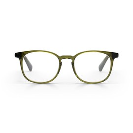 eyebobs Boardroom Unisex Premium Readers, Olive Crystal Front and Temples, 2 Diopter