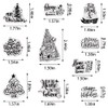 Estivaux Christmas Trees Flowers Leaves Clear Stamps for Card Making