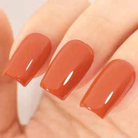 TUTUYU Orange Red Gel Nail Polish,Burnt Orange Gel Polish, 0.51 Fl Oz UV/LED Soak Off Deep Carrot Orange Gel Polish for Manicure Salon or DIY Nail Art at Home - GP0054