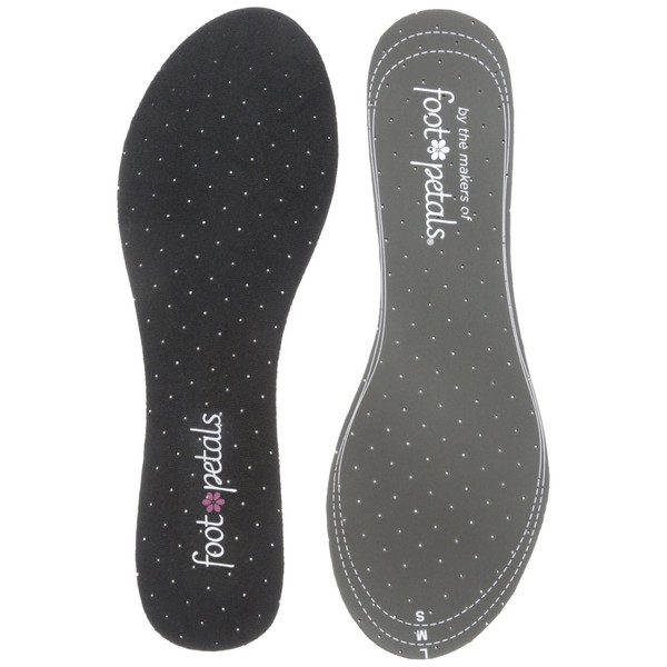 Foot Petals Women's Sock-Free Saviors with Odor Control Insole, Black, One Size