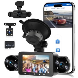 Hodozzy 1080P 4 Kanal Auto Dashcam, 360°Ansicht Dashcam Vorne und Hinten Links Rechts mit Loop-Aufnahme, Nachtsicht, G-Sensor, 24-Stunden-Parkmodus, Belichtungskorrektur + 64G TF-Karte, Kamera