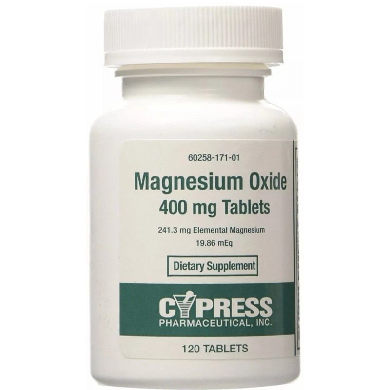 3 PACK- Cypress Magnesium Oxide 400mg Tablets 120ct each -