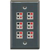 RiteAV 6 Port Speaker Jack Single Gang Wall Plate for