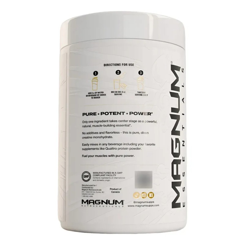 Creatina Magnum 100 Micronizada Monohidratada 200 Servicios Sabor Sin Sabor