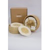 L.Bo Ethnic Handwoven Rattan Coasters Set, 6 Pieces with Holder,