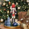 KI Store Musical Box Sculpture Nutcracker Figure Blue 32 cm