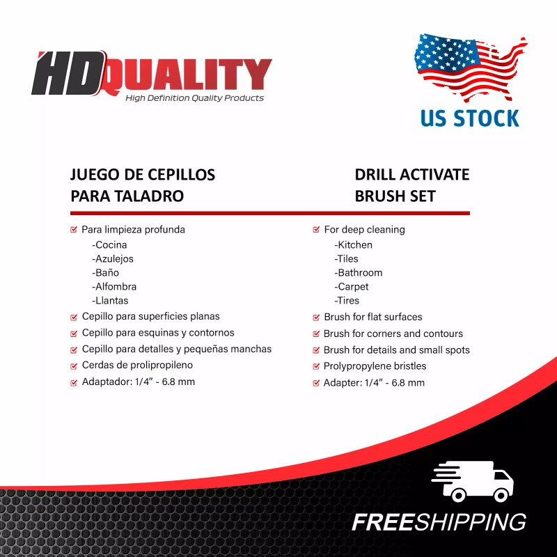 HD Quality 3 PCS PREMIUM HD QUALITY DRILL BRUSH KIT