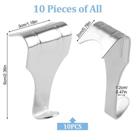 Picture Rail Hooks, 10PCS Picture Rail Hangers, Anti-Rust Picture Hooks for Picture Rail for Hang Picture Frames, Art Exhibition Gallery Picture, Billboards, Keys Holder