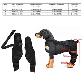 Pssopp Soporte para la articulación de la Pierna Trasera del Protector de la Envoltura de la Pata Trasera Canina, Manga de compresión para heridas y e