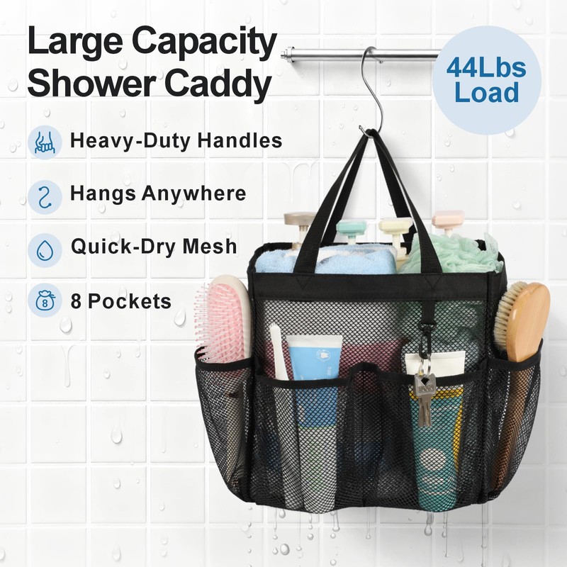 F-color Mesh Shower Caddy Portable for College Dorm Room Essentials