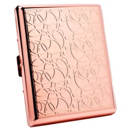 Goshentech Retro Metal case,Plated Rose Gold,20 Capacity, for Men and Women (Rose Gold,100mm King Size)